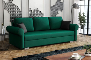 Sofa STILA Funkcja Spania Sprężyna Bonell Zielona