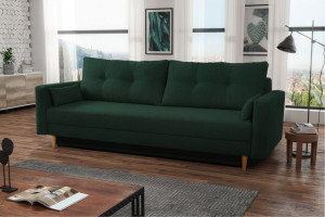 Sofa FLORO z Funkcja Spania Sprężyna Bonell Zielona