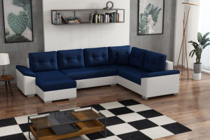 Narożnik ALBAN XL Duży Do Salonu U Szerokość 312 cm Niebieski