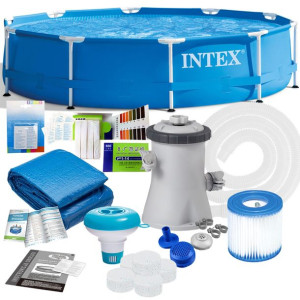 Basen stelażowy 305x76cm INTEX Zestaw FULL 14w1 28202