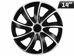 Kołpaki QUAD BICOLOR silver - black 14", 4 szt.