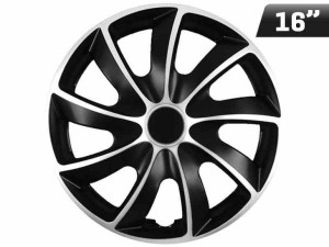 Kołpaki QUAD BICOLOR silver - black 16", 4 szt.
