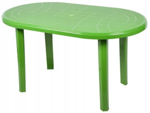 Mocny Duży Owalny Stół Ogrodowy 135x80 Limonka