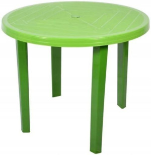 Mocny Duży Okrągły Stół Ogrodowy 90 Cm Limonka