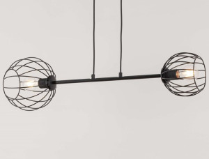 2-punktowa lampa wisząca Madam 32369 druciak czarny nad wyspę