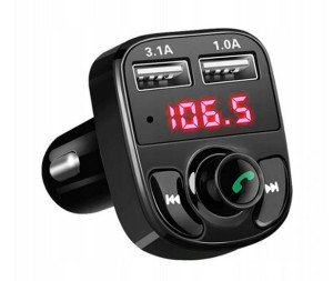 Transmiter Bluetooth Fm Mp3 Sd Ładowarka 3a 2xusb