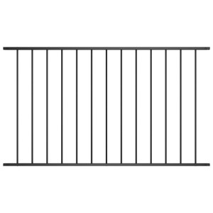 Panel ogrodzeniowy, kryta proszkowo stal, 1,7x1,25 m, czarny