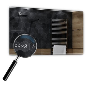 Lustro LED 160x100 cm - Chicago - Zegarek Dotykowy