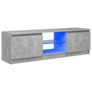Szafka pod TV, z oświetleniem LED, szara, 120 x 30 x 35,5 cm