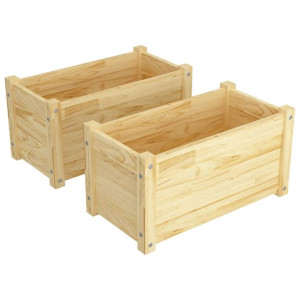 Donice ogrodowe, 2 szt., 60x31x31 cm, lite drewno sosnowe