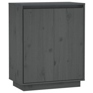 Szafka, szara, 60 x 34 x 75 cm, lite drewno sosnowe