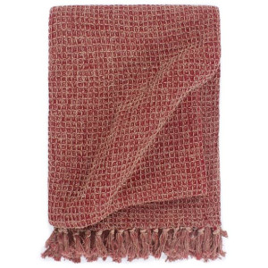 Bawełniana narzuta, 220 x 250 cm, burgundowa