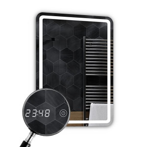 Lustro LED 100x130cm - Zegarek Dotykowy LED Madrit