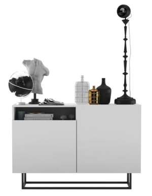 Komoda do salonu, półka, loft, enjoy, 120x35x80 cm, biel, mat