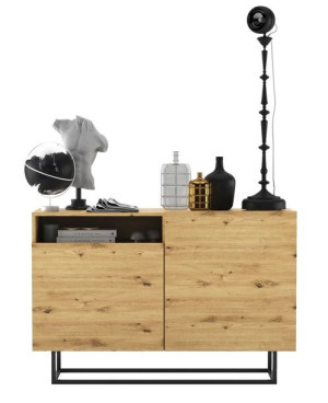 Komoda do salonu, półka, loft, enjoy, 120x35x80 cm, dąb artisan, mat