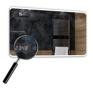 Lustro LED 130x80cm - Zegarek Dotykowy LED Modena