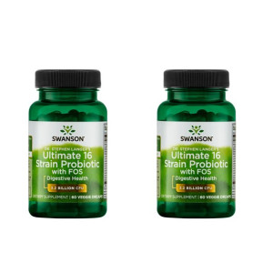 2x Swanson Ultimate 16 Strain Probiotic 60 kapsułek wegańskich