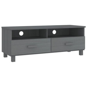 Szafka pod TV, ciemnoszara, 106x40x40 cm, lite drewno sosnowe