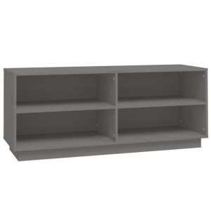 Szafka na buty, szara, 110x34x45 cm, lite drewno sosnowe