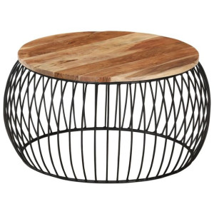 Stolik kawowy,  Ø68 cm, lite drewno akacjowe