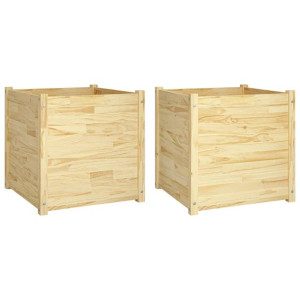 Donice ogrodowe, 2 szt., 60x60x60 cm, lite drewno sosnowe