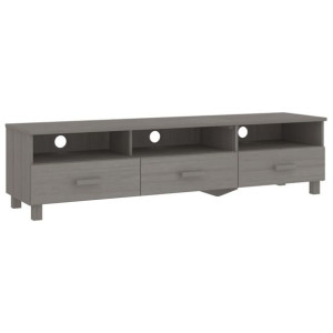 Szafka pod TV, jasnoszara, 158x40x40 cm, lite drewno sosnowe