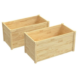 Donice ogrodowe, 2 szt., 100x50x50 cm, lite drewno sosnowe