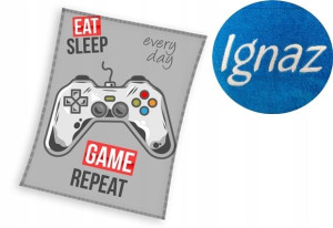Koc 150x200 Gamer Gracz Pad Gra Haft Imię z Haftem