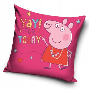 Świnka Peppa Pig Poduszka z Poszewką 40x40 Różowa