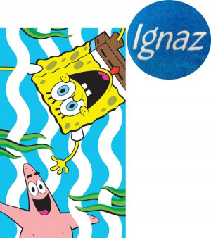 Ręcznik Do Przedszkola 30x50 Imię Haft Spongebob