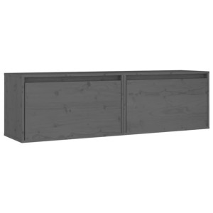 Szafki ścienne, 2 szt., szare, 60x30x35 cm, lite d