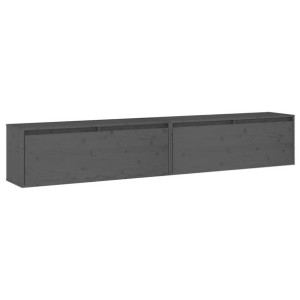 Szafki ścienne, 2 szt., szare, 100x30x35 cm, lita