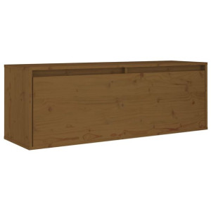 Szafka ścienna, miodowy brąz 100x30x35 cm, lite dr
