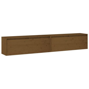 Szafki ścienne, 2 szt., miodowy brąz, 100x30x35 cm