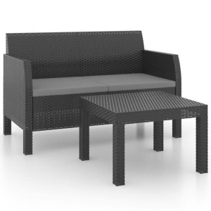 2-cz. zestaw wypoczynkowy, poduszki, rattan PP, an
