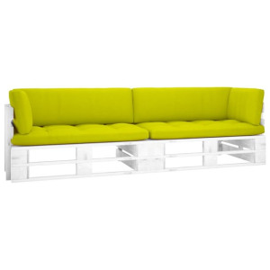 Sofa 2-osobowa z palet, z poduszkami, biała, drewn