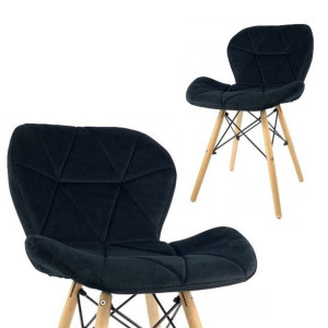 Krzesło skandynawskie tapicerowane VASTO BLACK VELVET