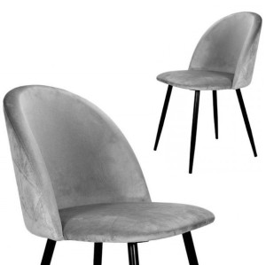 Krzesło tapicerowane Salon Kuchnia Jadalnia GREY VELVET
