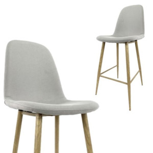 Krzesło barowe hoker AVOLA LIGHT GREY FABRIC