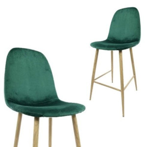 Krzesło barowe hoker AVOLA GREEN VELVET