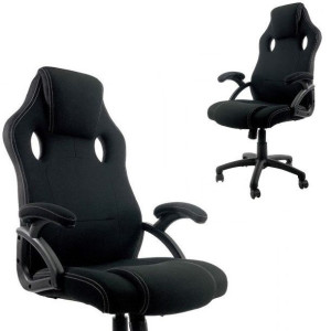 Fotel obrotowy Gamingowy do biurka CARRERA L BLACK FABRIC