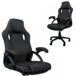 Fotel obrotowy Gamingowy do biurka CARRERA L BLACK PU