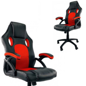 Fotel obrotowy Gamingowy do biurka CARRERA L RED PU