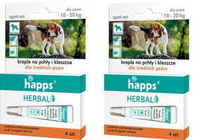 Krople przeciw pchłom i kleszczom  dla psów 10-20kg , 2 opakowania