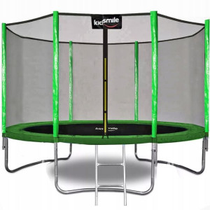TRAMPOLINA OGRODOWA KIDSMILE 10ft 312 cm drabinka Zielona T0-02