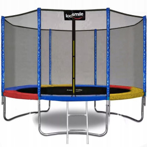 TRAMPOLINA OGRODOWA KIDSMILE 12ft 374 cm drabinka Multikolor T0-02