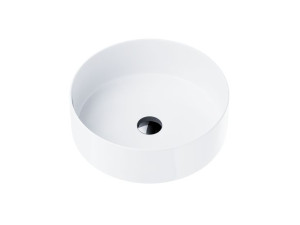 Umywalka nablatowa Corsan 649940 okrągła biała 40,5 x 40,5 x 13 cm korek