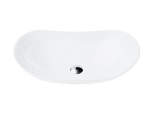 Umywalka nablatowa Corsan 649964 owalna biała 62,5 x 35 x 16,5 cm korek