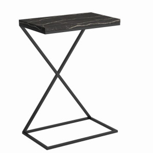 Nadstawka LUGO X Stolik Pomocniczy Marmur Czarny Ciemny LOFT Styl Industria