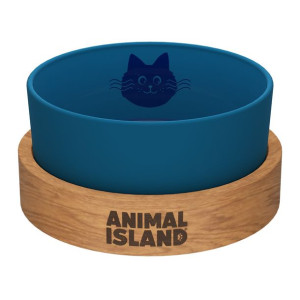 Animal Island Szklana Miska Dla Kota Rozmiar S 900 ml Niebieska